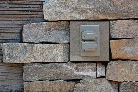 electrical boxes for stone|stone veneer electrical box.